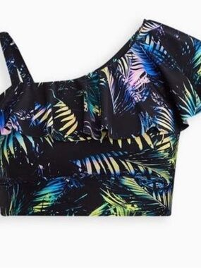 NWT 3X TORRID Wireless One Shoulder Flounce Bikini Top